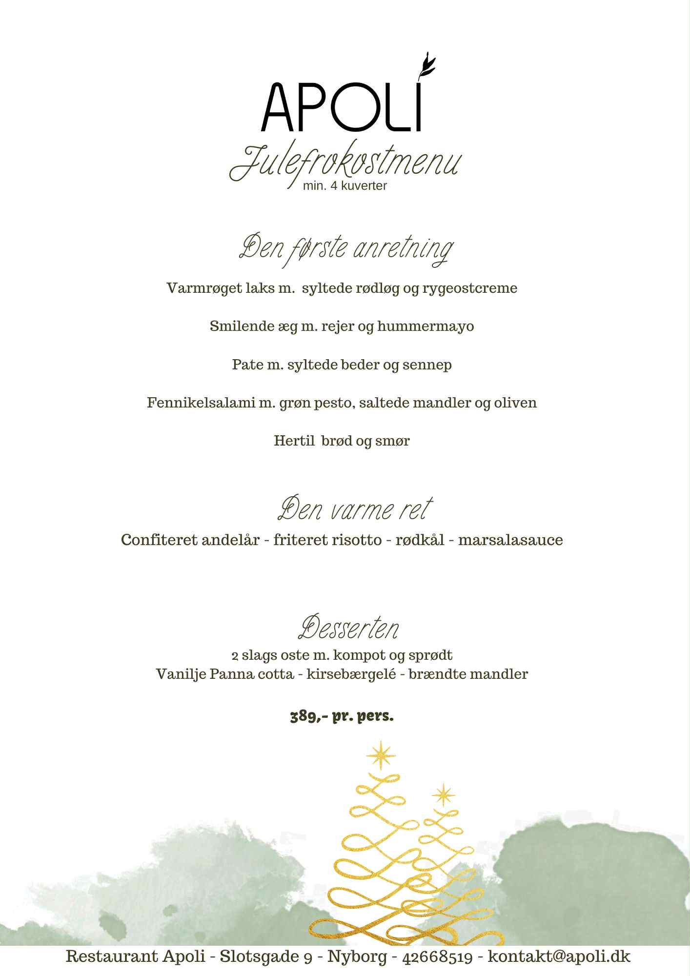 Julefrokostmenu 2025