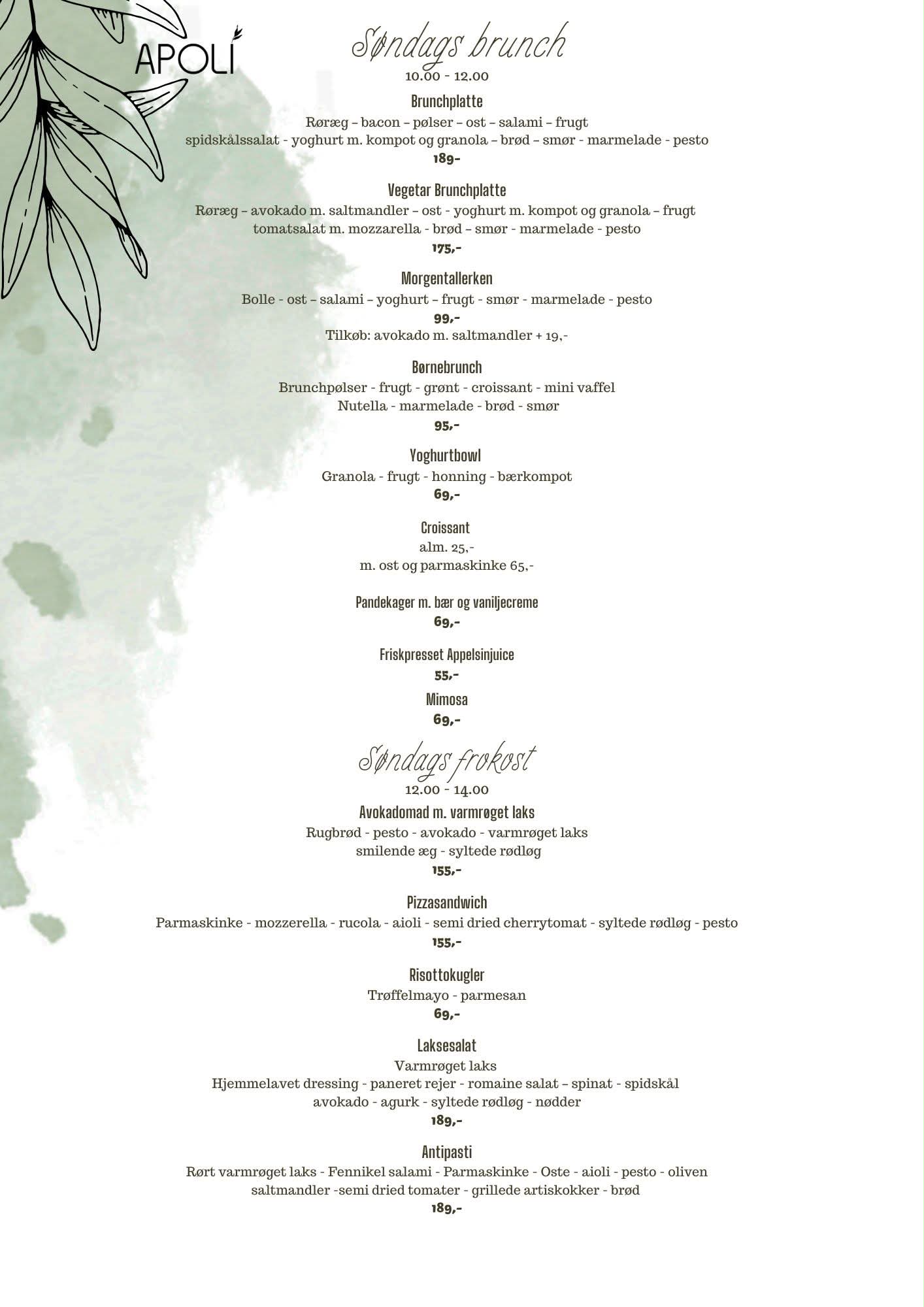 Søndagsbrunch Restaurant Apoli Nyborg